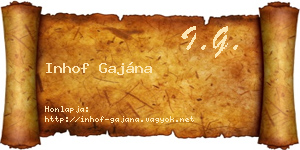 Inhof Gajána névjegykártya